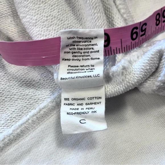 Wolf & Badger EQUALS HUMAN Doteq Organic Hoodie White Black Medium